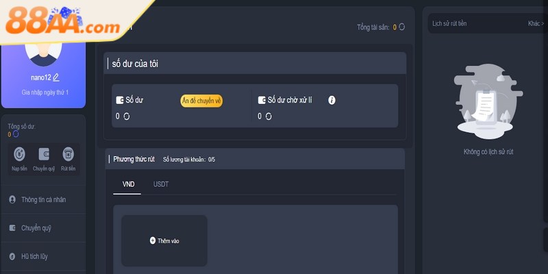 Rút tiền 88AA - Quy trình đổi thưởng luôn minh bạch 2 Rút tiền qua tài khoản ngân hàng cá nhân là một lựa chọn phổ biến